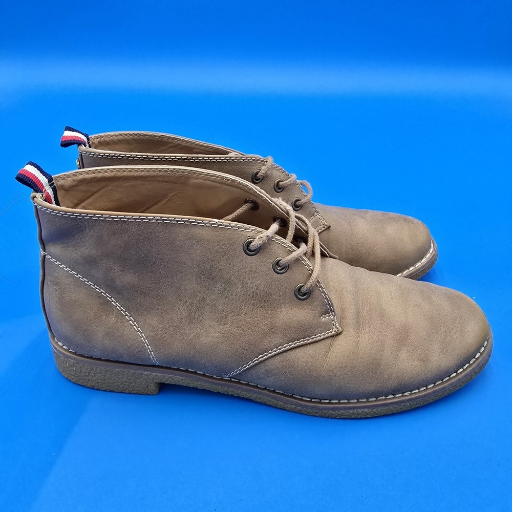 Tommy Hilfiger TWBENAY-SS Tan Faux Leather Ankle Lace Up Chukka Boots Womens 8M